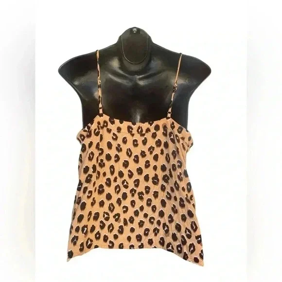 A New Day Leopard Animal Print Camisole Tank Top Blouse Size M preloved - Picture 2 of 6